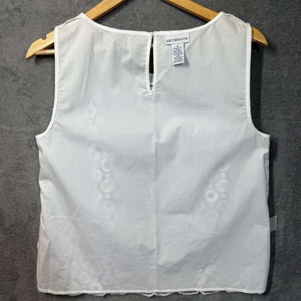 Liz Claiborne Top Medium Sleeveless Ombre Geometric Sleeveless Scalloped Trim
