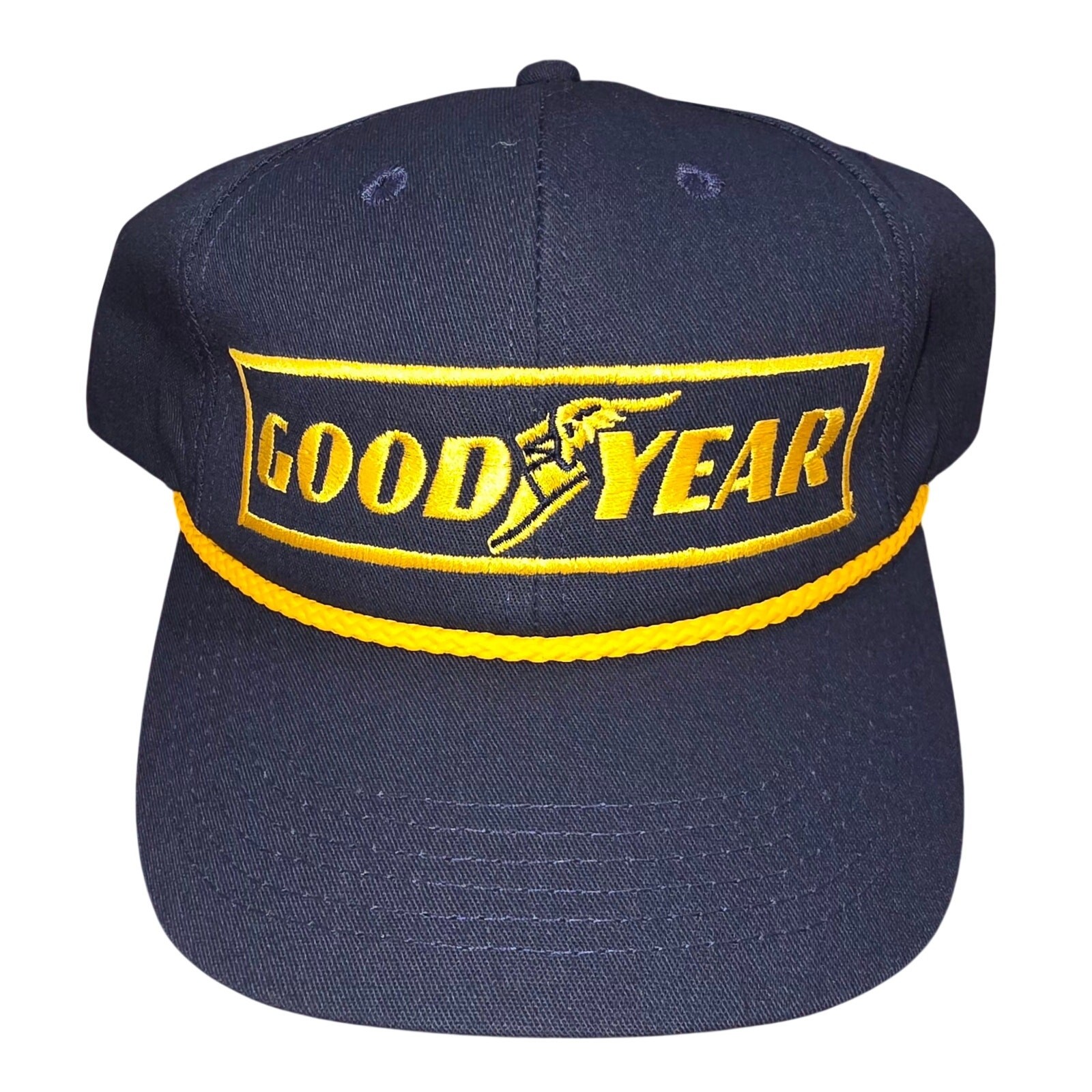Vintage Goodyear #1 in Racing K-Products Snapback Hat Blue/Yellow Adjustable