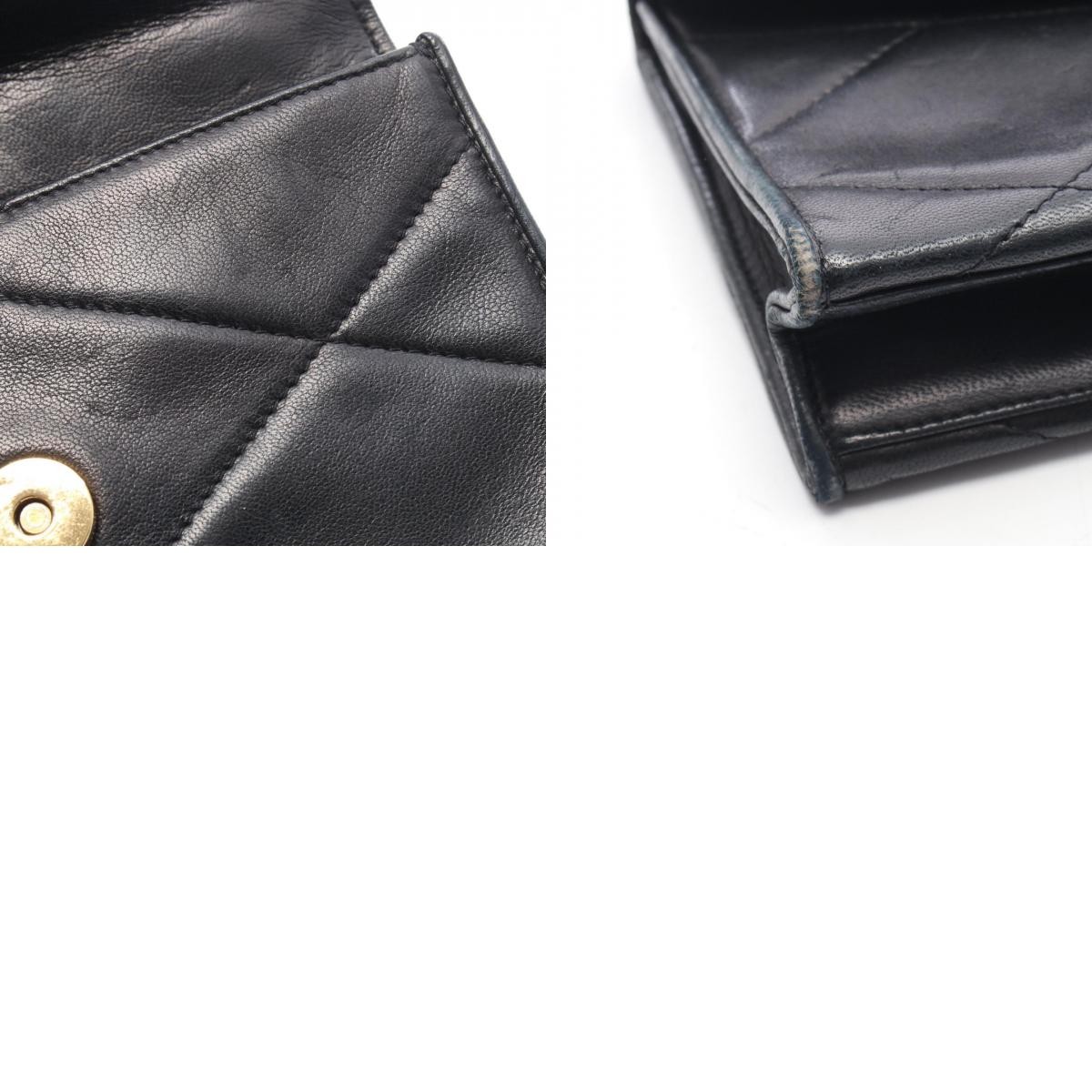CHANEL COCO Mark Diamond stitch Handbag Lambskin Black GHW Used