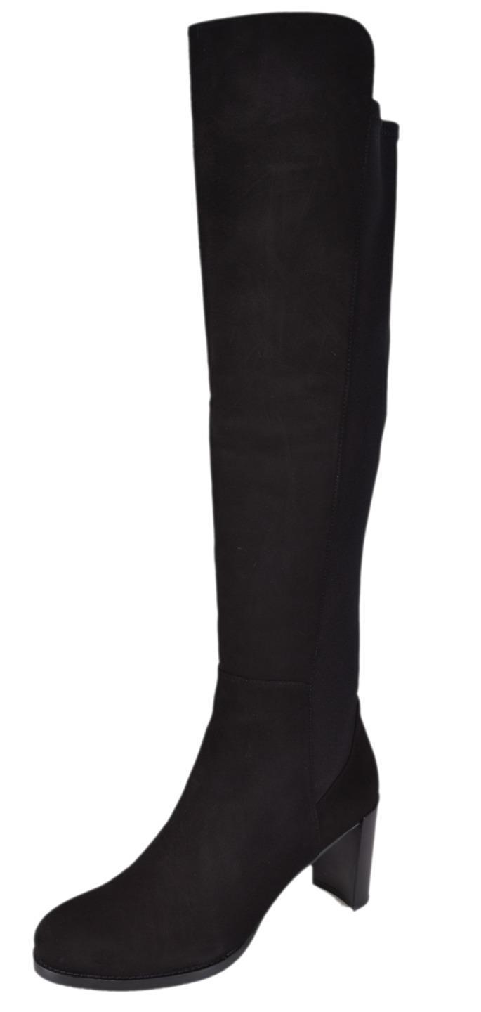 New Stuart Weitzman Women’s $765 Black Stretch Suede Lowjack Over the Knee Boots