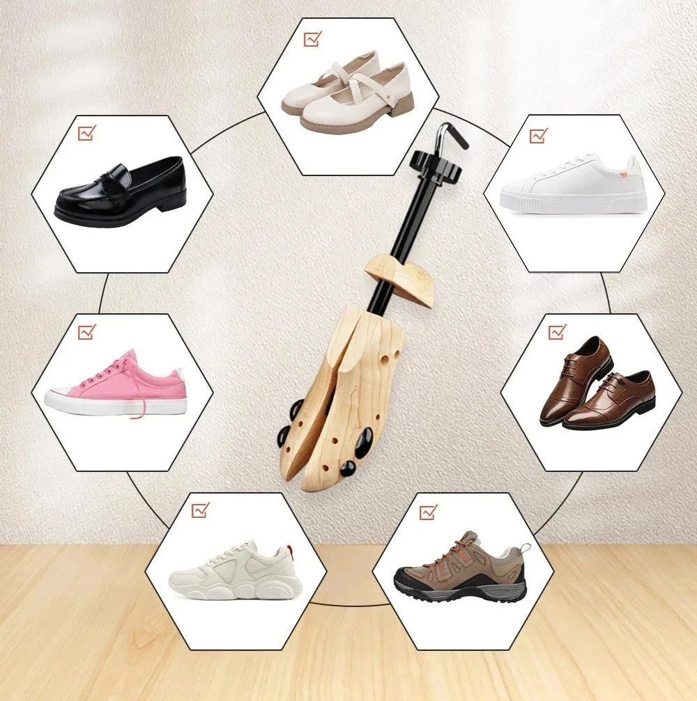 2-Way Wooden Adjustable Shoe Stretcher Expander Men Women Boot Size US 5-13