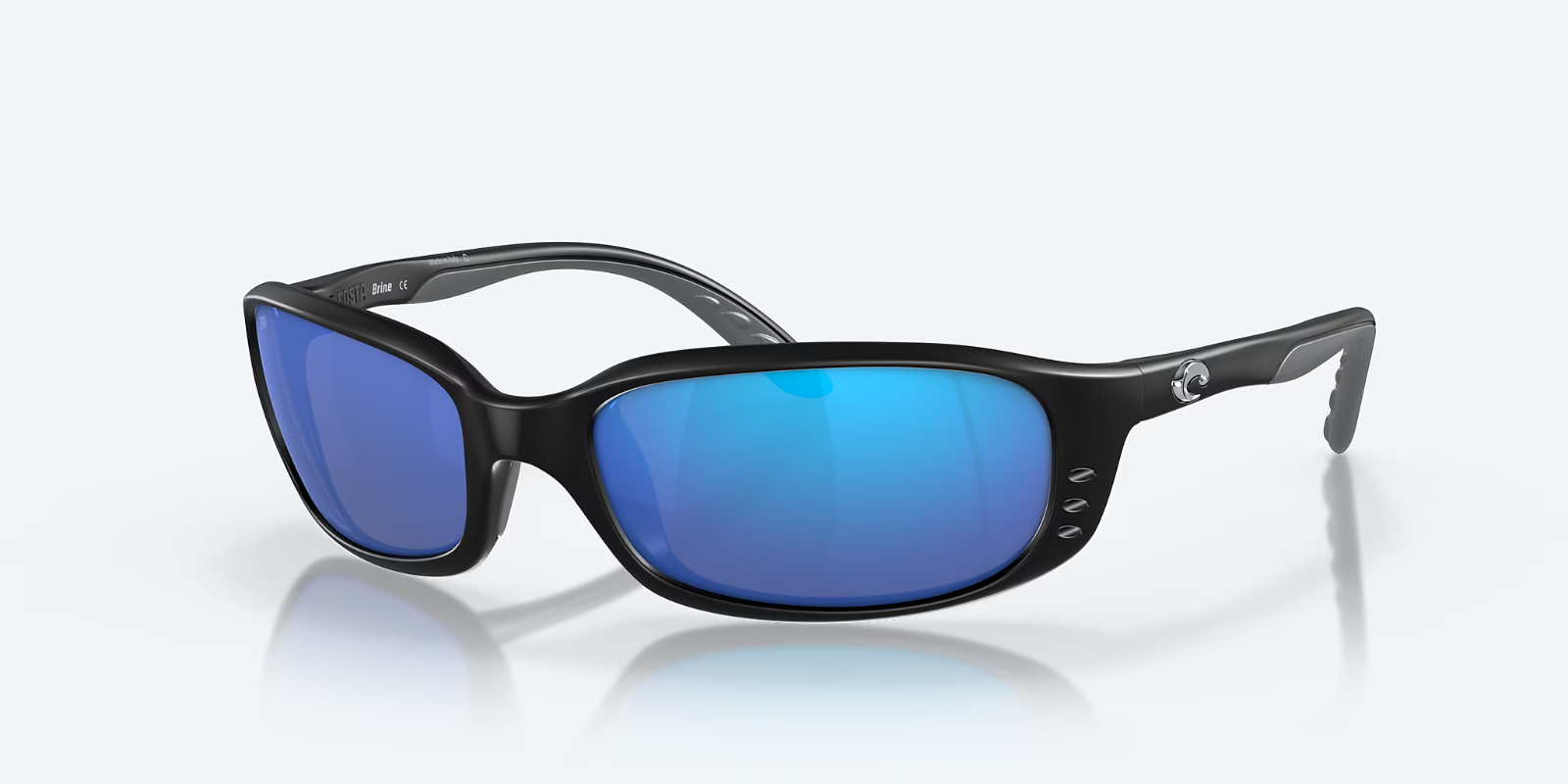 COSTA DEL MAR BRINE MATTE BLACK BLUE MIRROR 580G POLARIZED 59 mm SUNGLASSES