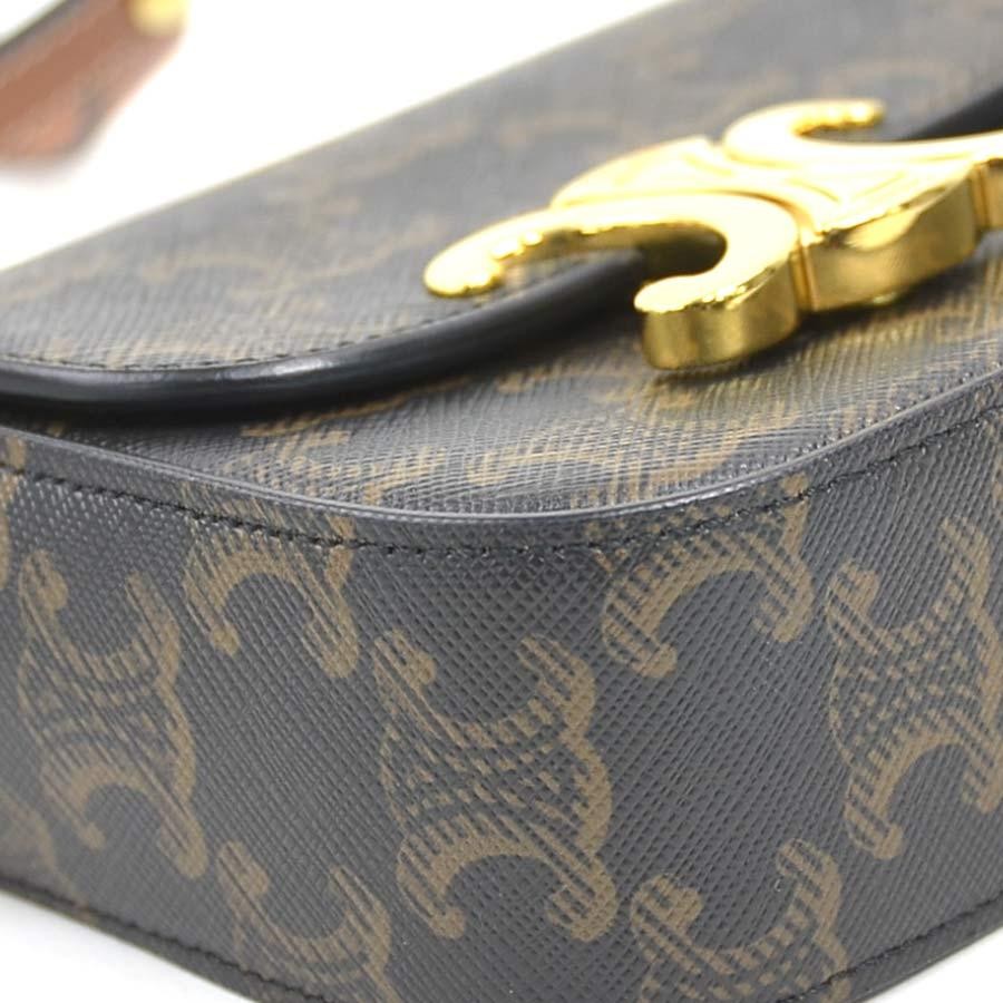 CELINE Bag: Triomphe Mini Claude Brown W11H10D4cm w/dust bag;