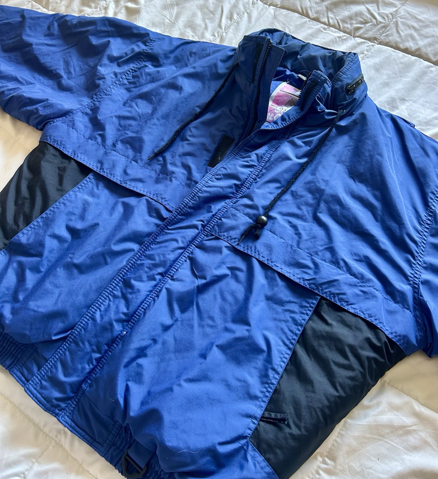 VTG 90’s Steep Slopes Men’s Colorblock Blu/Blk Ski Jacket Full Zip Puffer