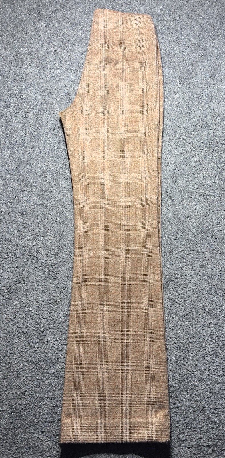 Lysse Plaid Casual Elastic Waist Stretch Pull On Straight Leg Women Sz M