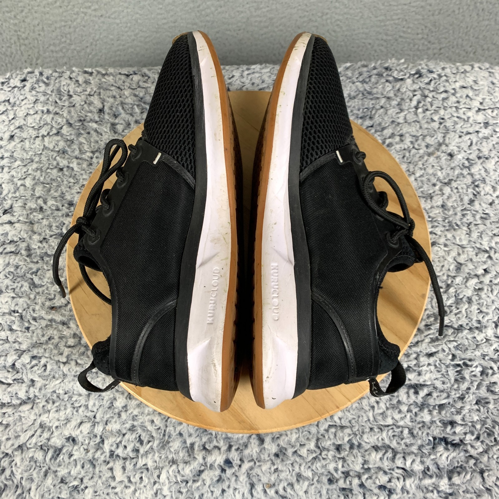 Kuru Atom Sneakers Women’s 8 Black/White/Gum Mesh Athletic Running Walking Shoes