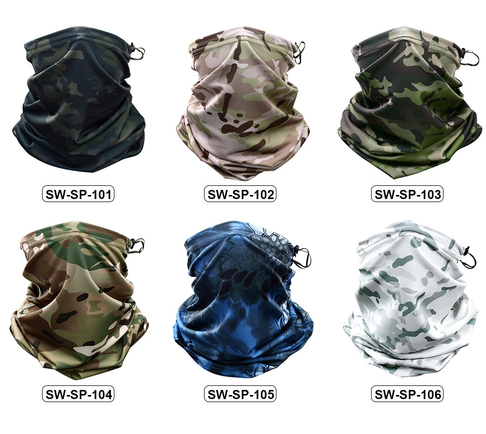 Balaclava Camo Scarf Neck Gaiter Face Mask for Men Women Outdoor UV Protection