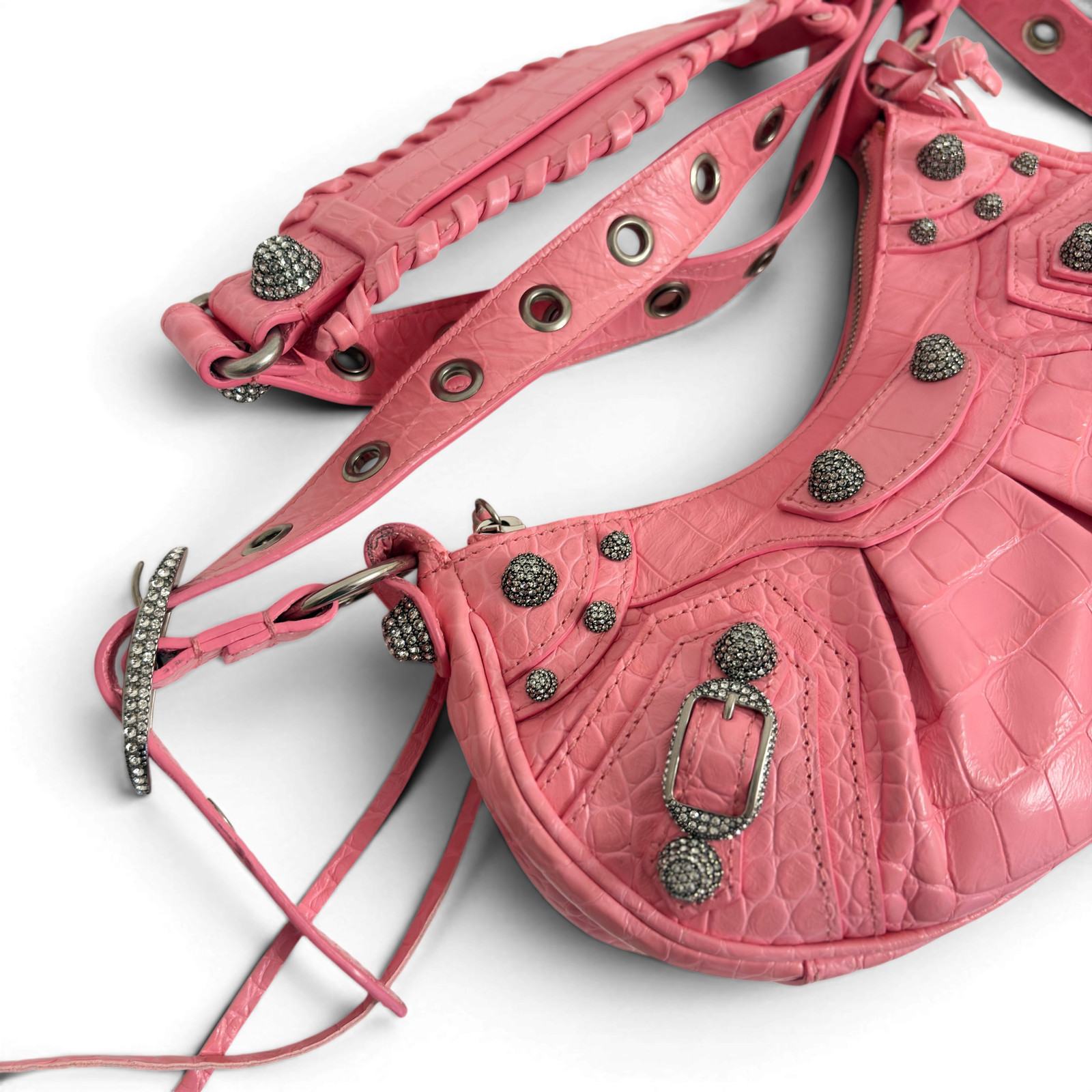 BALENCIAGA Le Cagole Shoulder Bag XS Linestone Pink