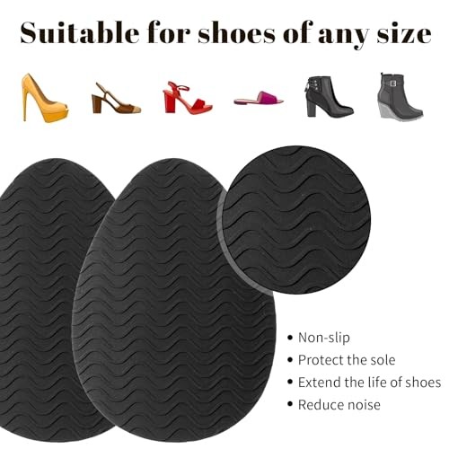 Kifmurase 10Pcs Non-Slip Shoe Pads, Thickened Non-Skid Rubber 10 pcs Black