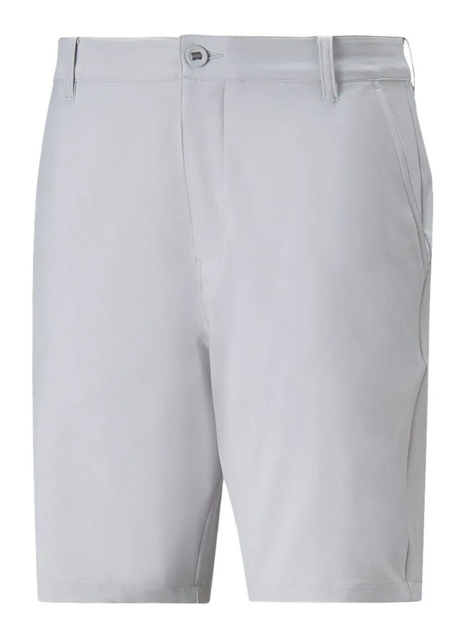 Puma 101 North Golf Shorts 9″ Inseam Stretchy DryCELL Fabric – Light Grey