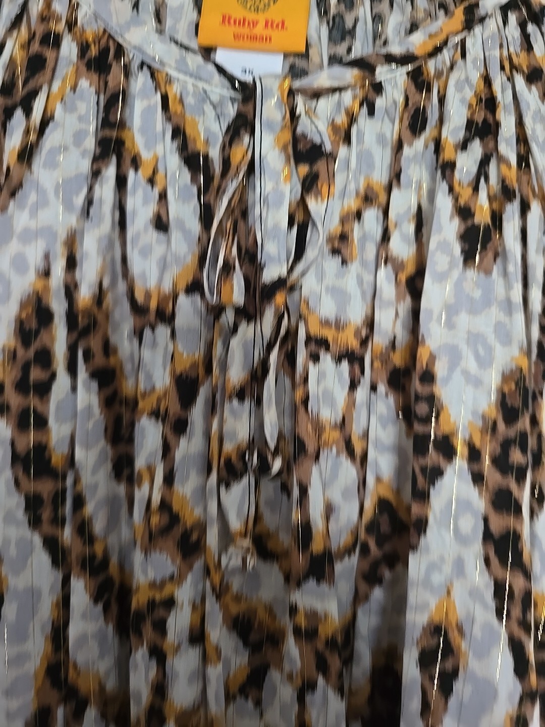 Ruby Rd. woman top SPOT ON Animal Print embellished Gray multi 2x NWT