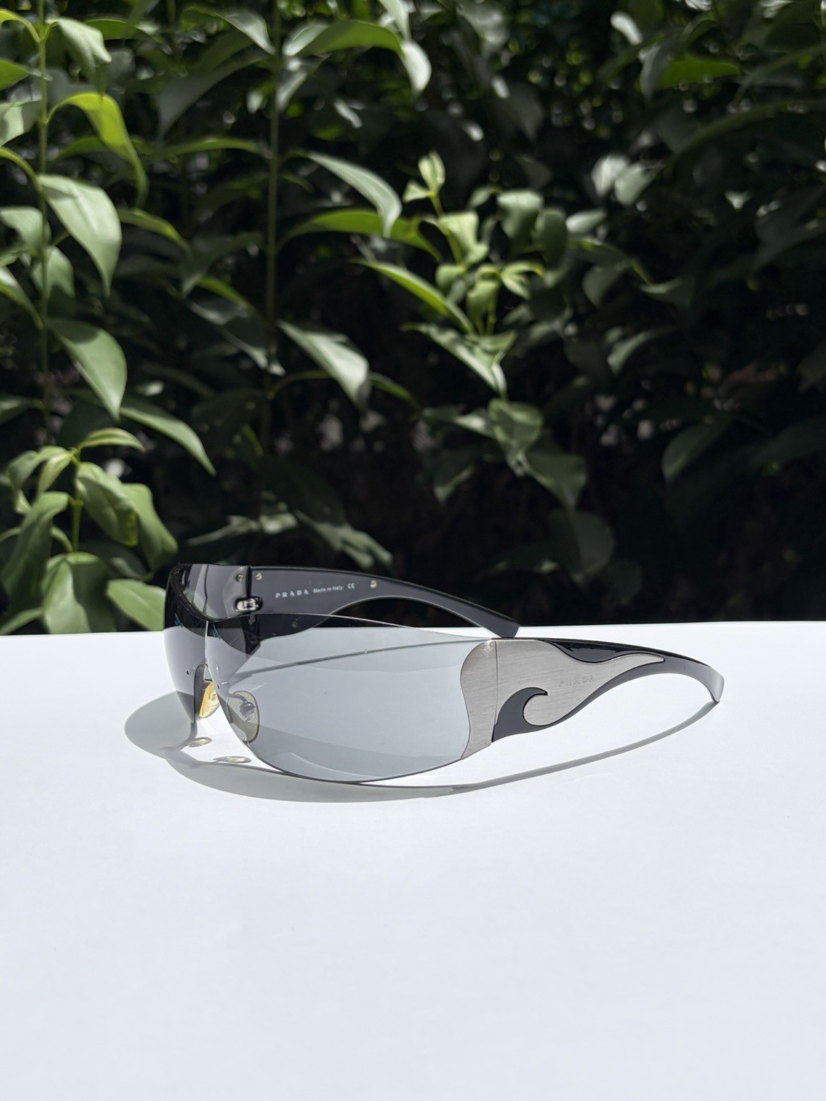 PRADA Sunglasses SPR 58F Flame Star Wrap Star Rimless Luna Rossa Y2k