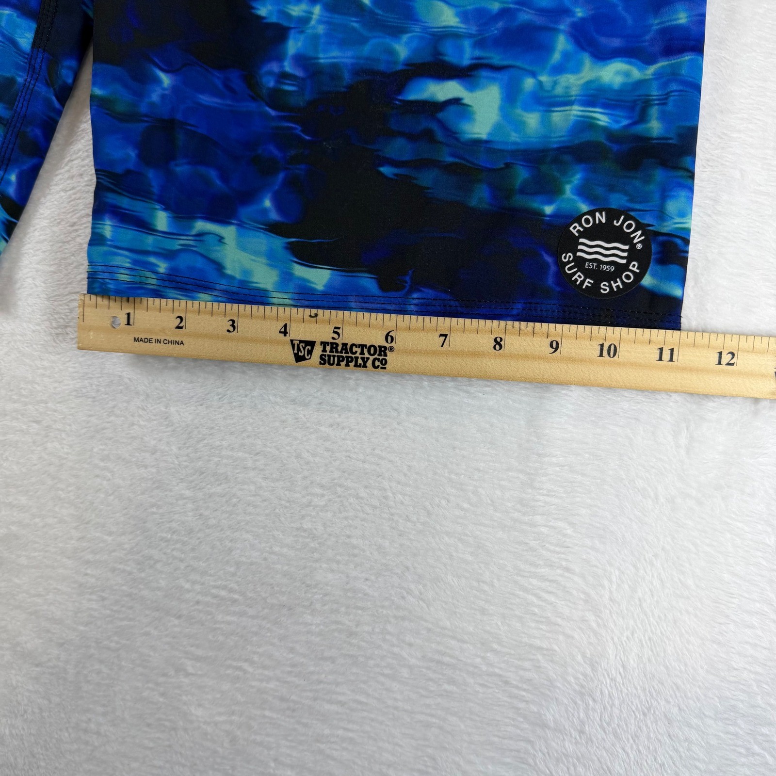 Ron Jon Surf Shop Mens Board Shorts Size 32 Blue Orange Water Print RVR1785