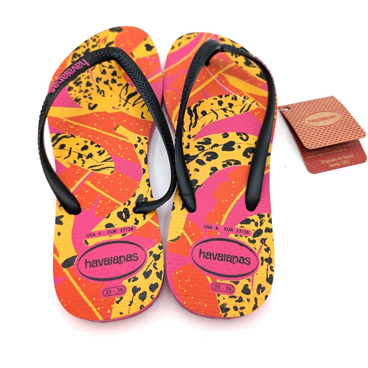 Havaianas Slim Summer Fruits Flip Flop Sandals Womens Multi color Sz US6 EU37/38