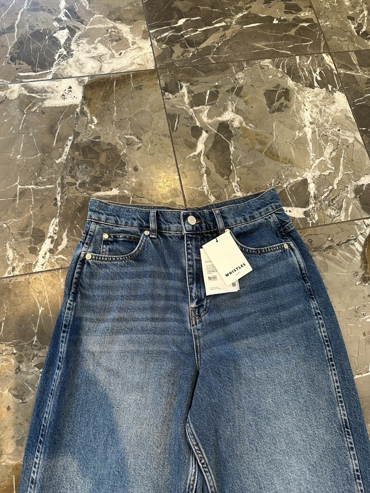 Whistles Denim Petite Authentic Barrel Leg Jean Size 28 RRP £95 New With Tags