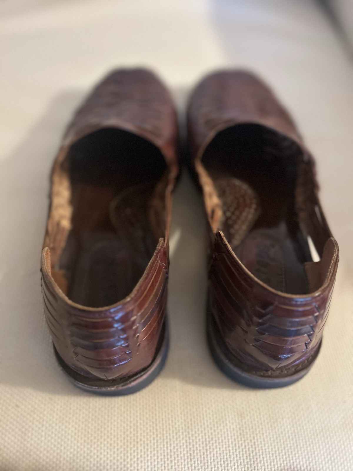 Sunsteps Mens Size 10.5 Brown Huarache Leather Hand Woven Shoes