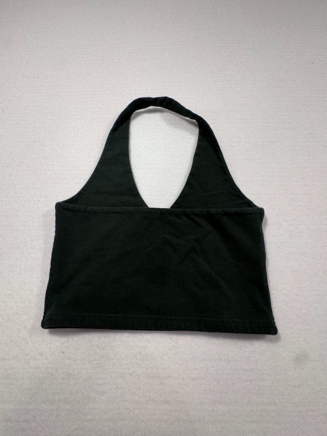 Brandy Melville Alexis Halter Crop Top Dark Green One Size Ribbed Stretch