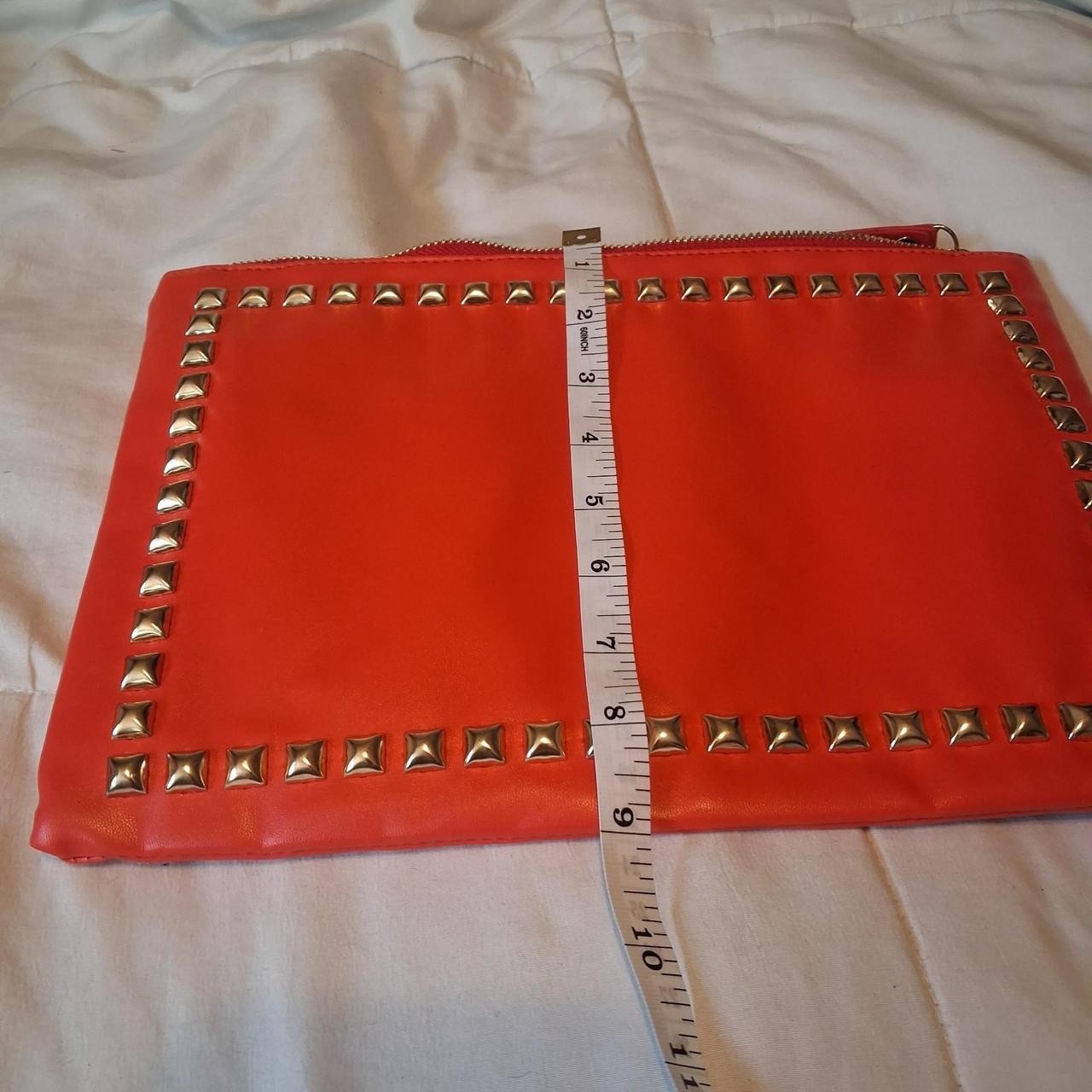 Orange studded clutch bag. new with tags boutique bag. #studded #grunge