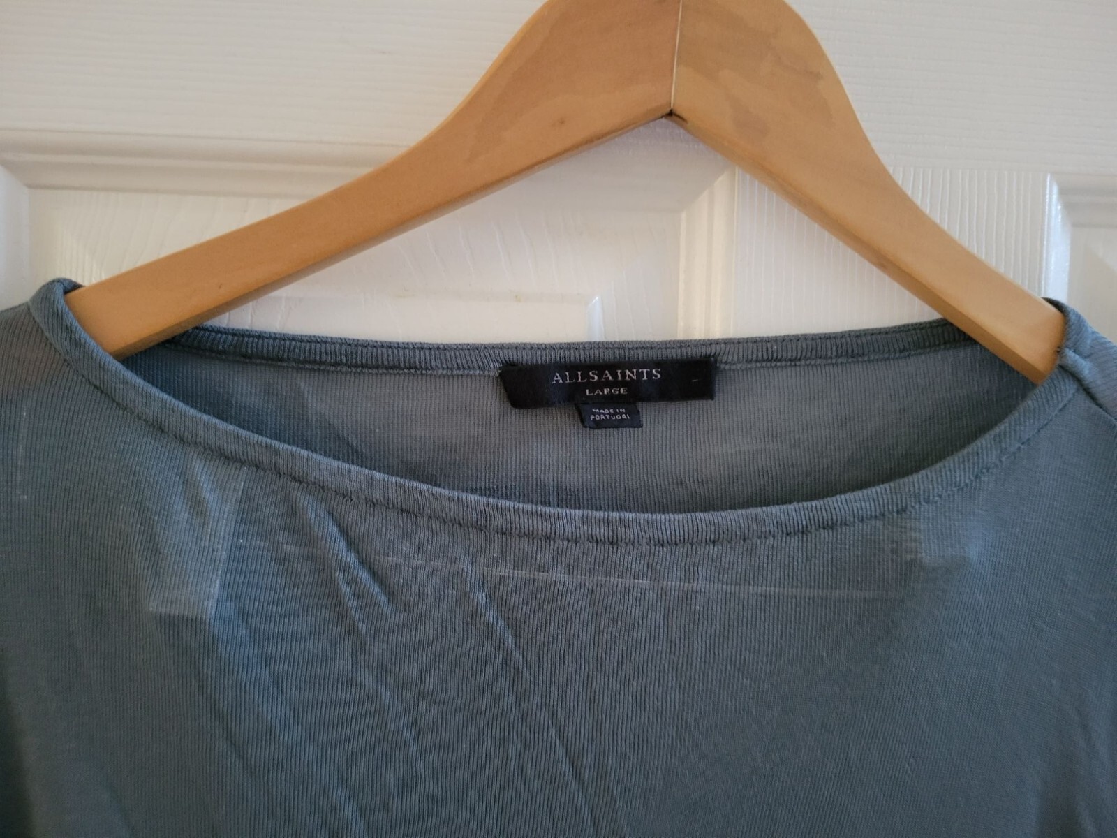 ALL SAINTS Womens Francisco Light Blue semi Sheer top size Large