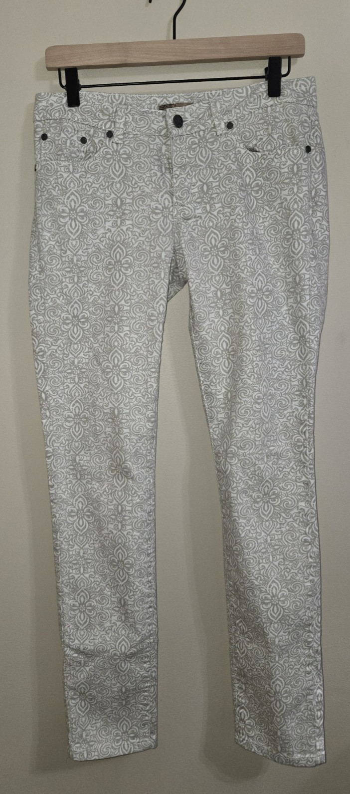 prAna Kara Skinny Jeans Women’s Size 6 Geometric Mandala Floral Print Stretch De