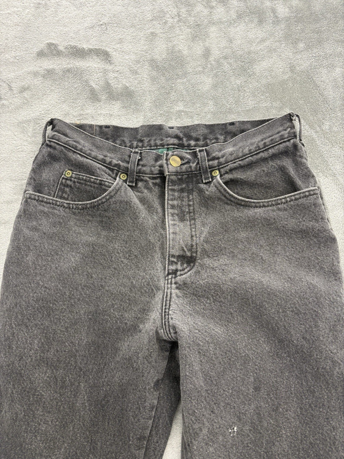 Vintage LL Bean Flannel Lined Jeans Men’s Size 30×29 Black Distressed
