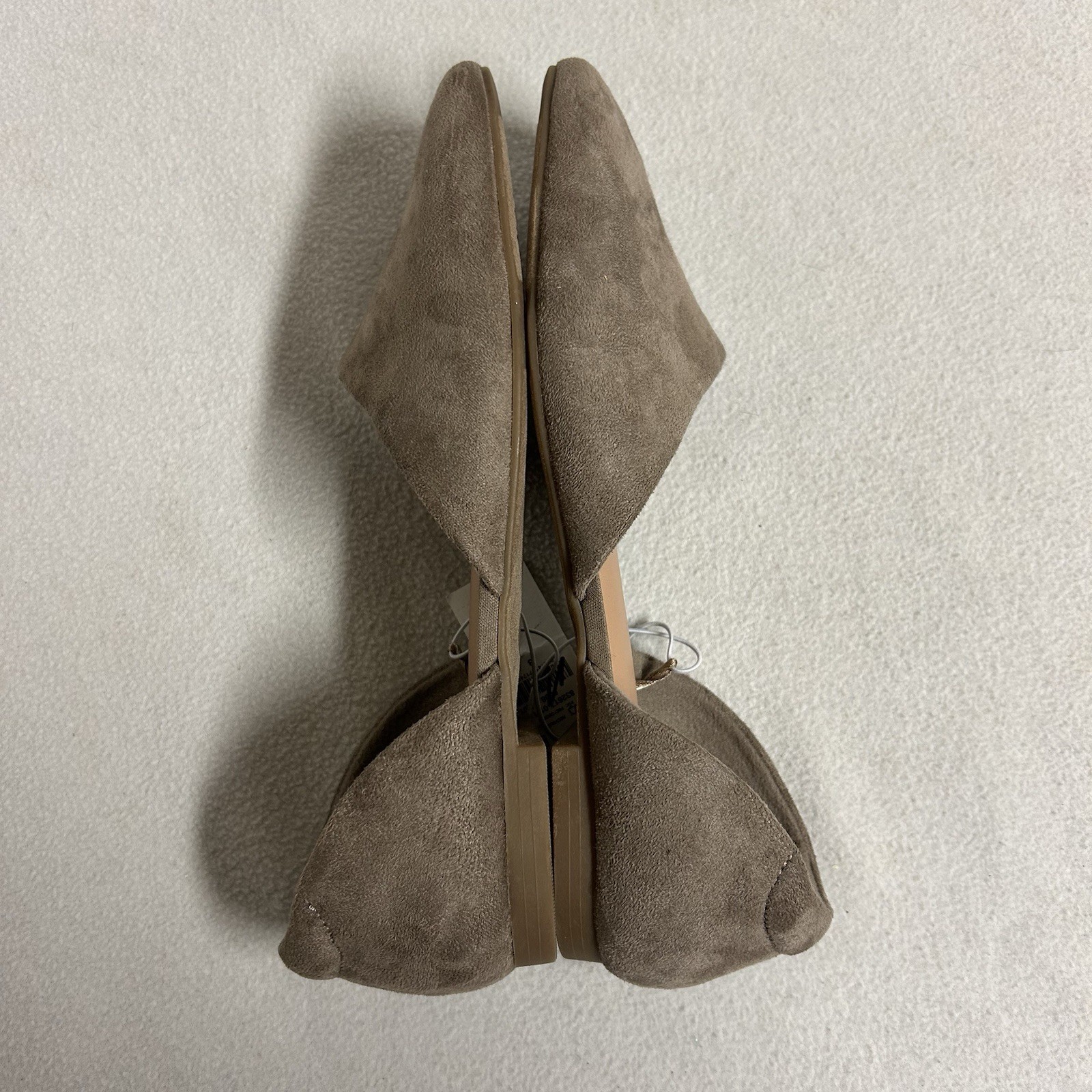 Old Navy D’Orsay Flats Women size 8 Taupe Faux Sueded Upper Slip On NWT no box