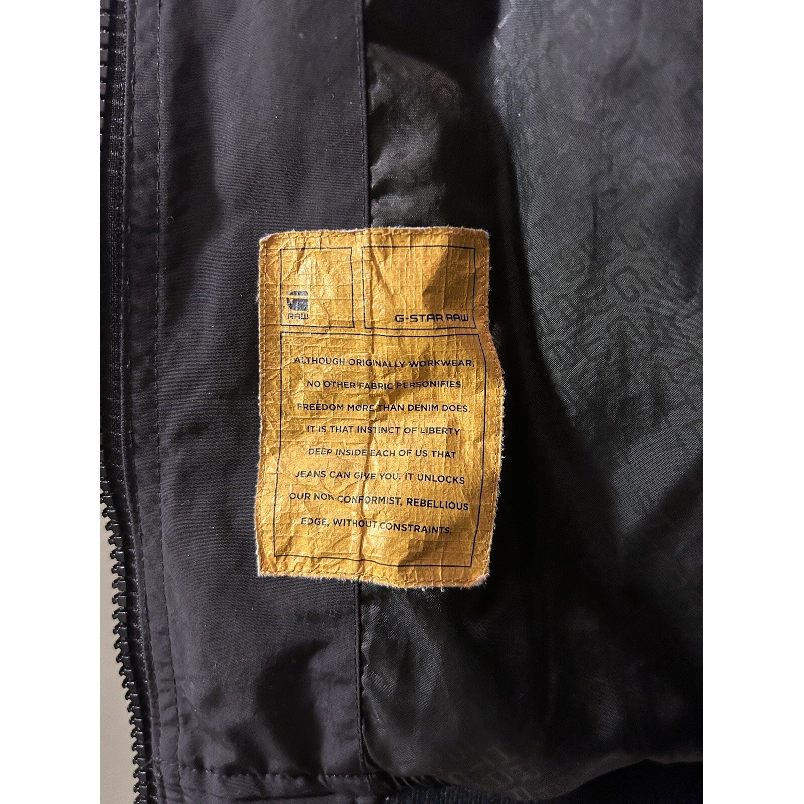 G-Star Raw Men’s Dark Black Meson Full Zip Track Jacket Cafe Racer Members Only