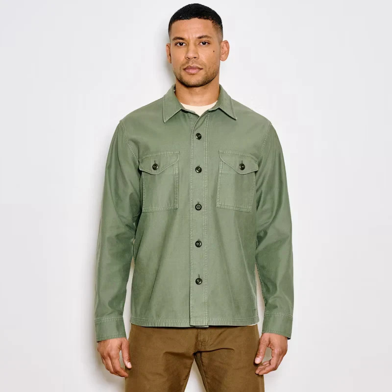 Filson Field Jac-Shirt Washed Fatigue Green Cotton Mens M Overshirt NWT