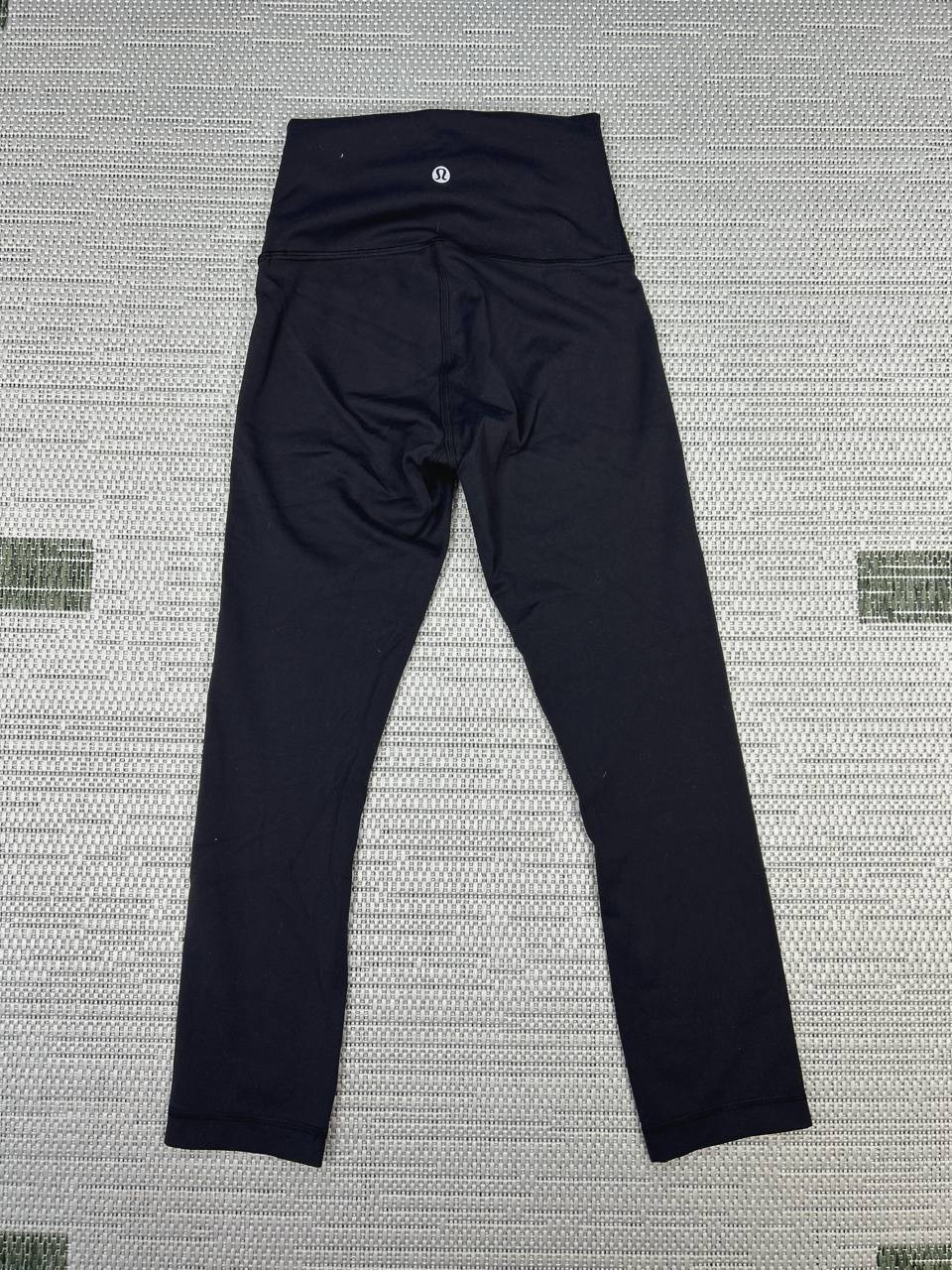 Lululemon Wunder Under Crop Mid Rise Leggings Womens 2 Black Luxtreme Logo