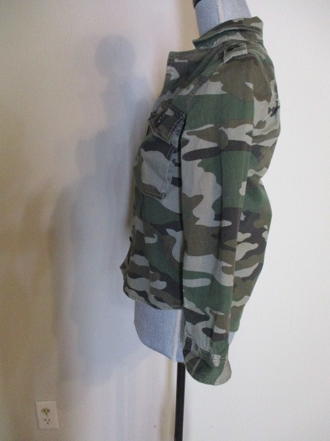 J.Crew FAB Camo Utility Shacket 100% Cotton Button Down Jacket Size 3XS XXXS