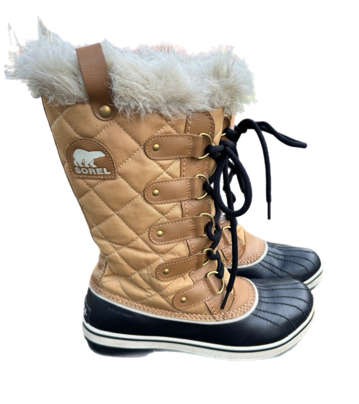 Sorel Tofino II Cate Waterproof Fur Lined Canvas Tall Duck Winter Boot Size 9