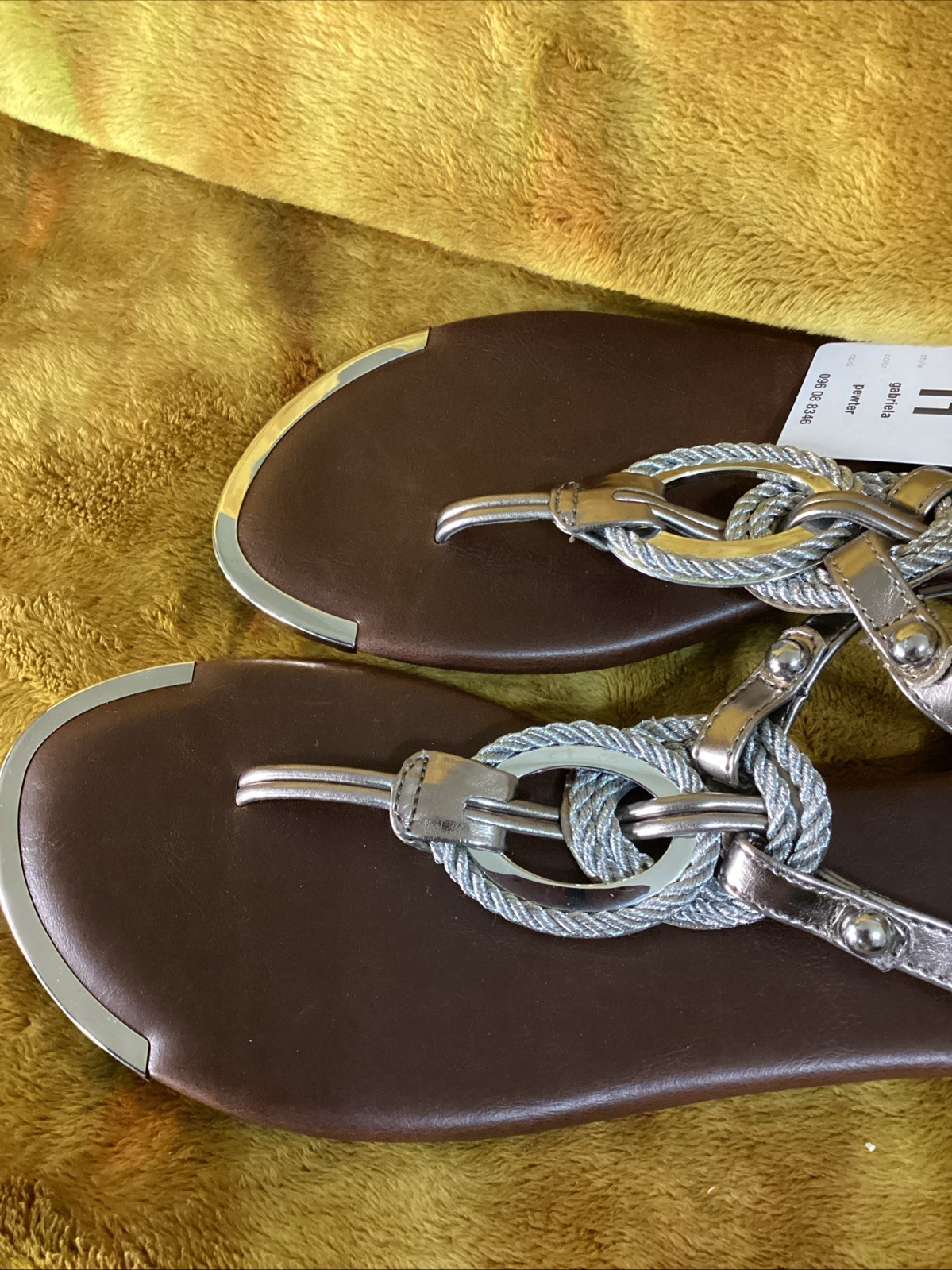 Mossimo Pewter Rope Flat Sling Back Sandals Sz. 11 NWT!