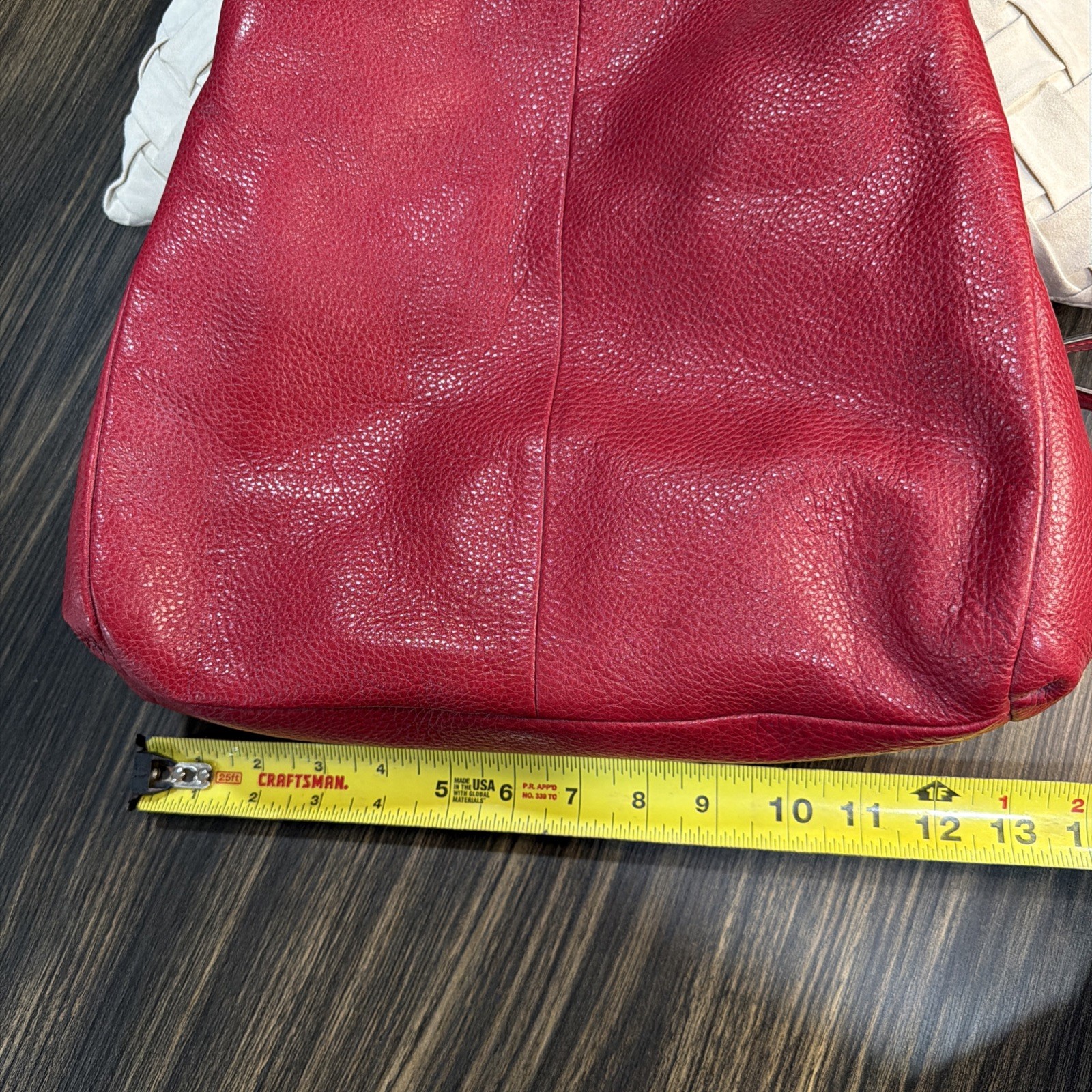 Coach Red Leather Phoebe Madison Shoulder Bag 3 Compartment With Gold Hardware