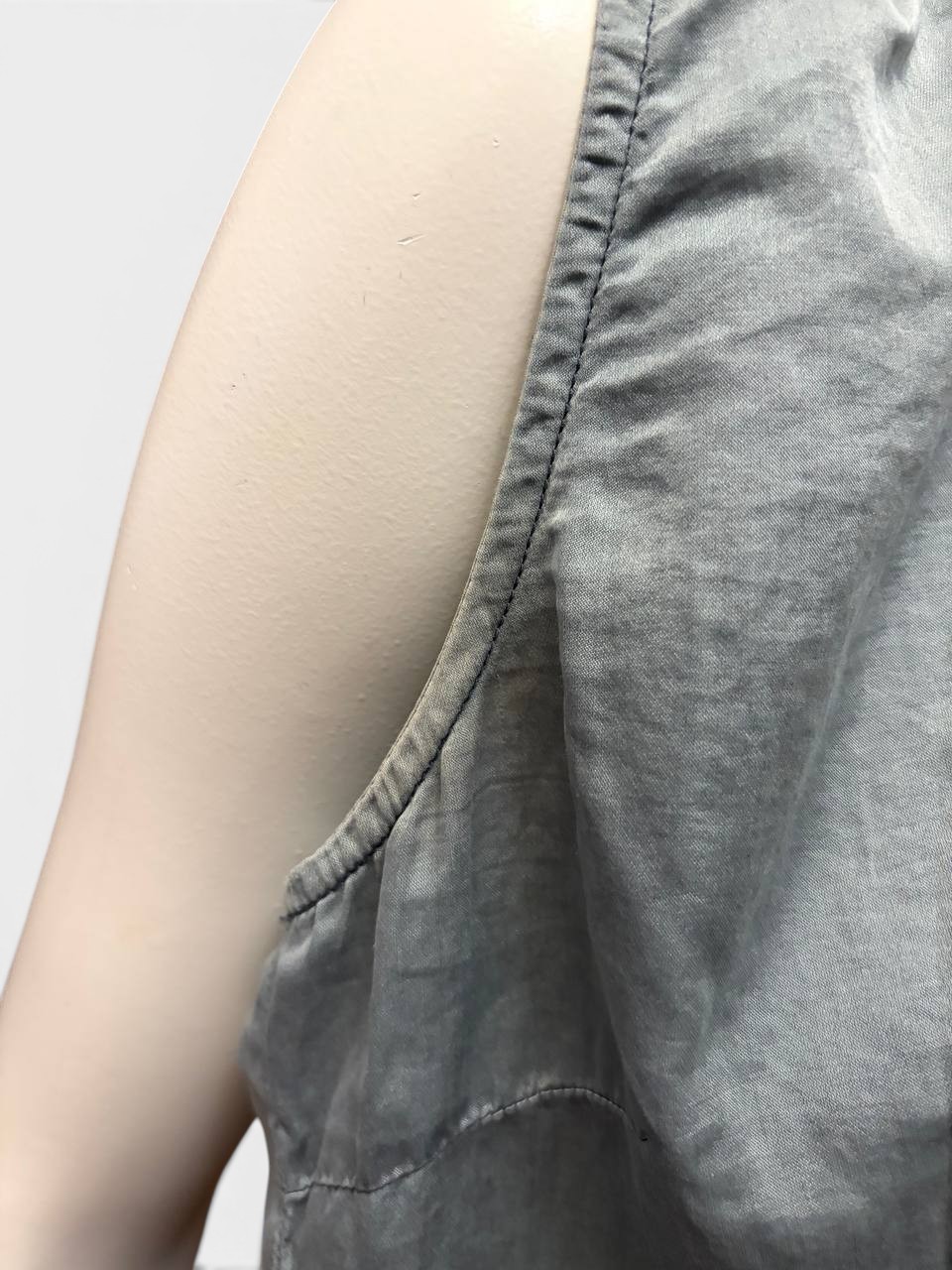 MM6 Margiela Cotton Silk Satin Midi Dress Sleeveless Gray IT 46 Made Italy