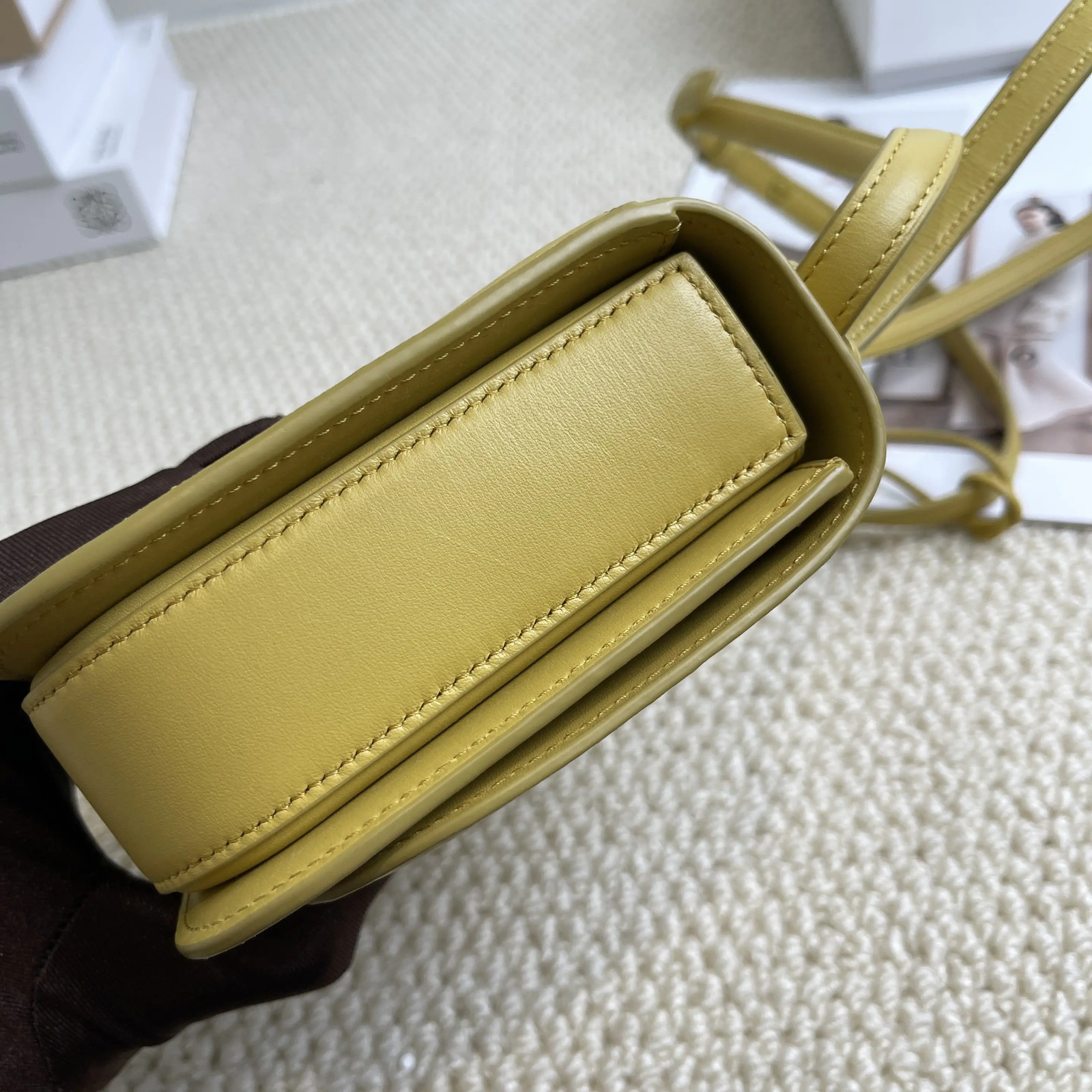 Loewe Goya Leather Yellow Glaze Small Shoulder Bag