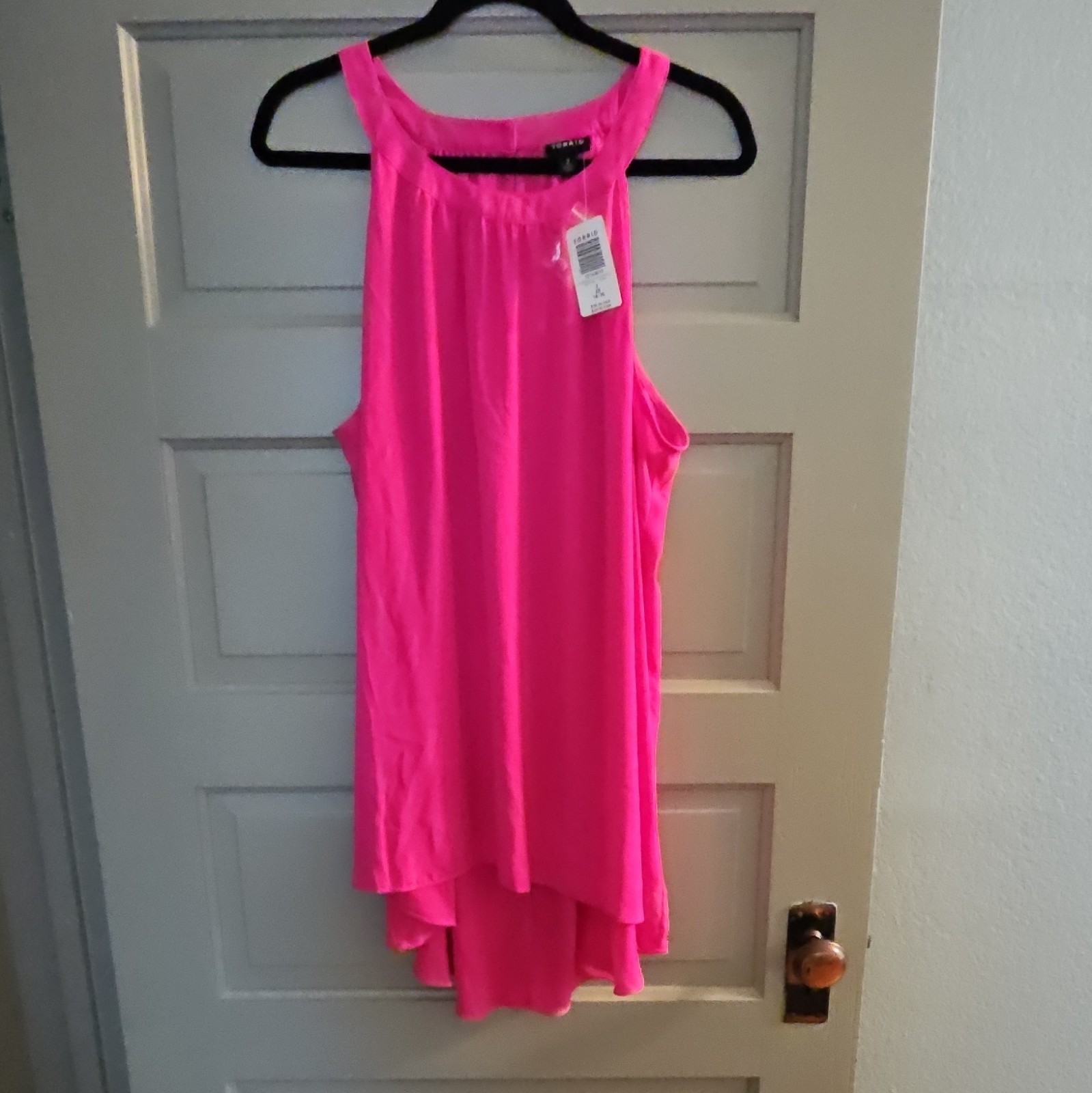 Torrid Pink Solid High-Low Sleeveless Scoop Neck Tank Top Women’s Plus 2X
