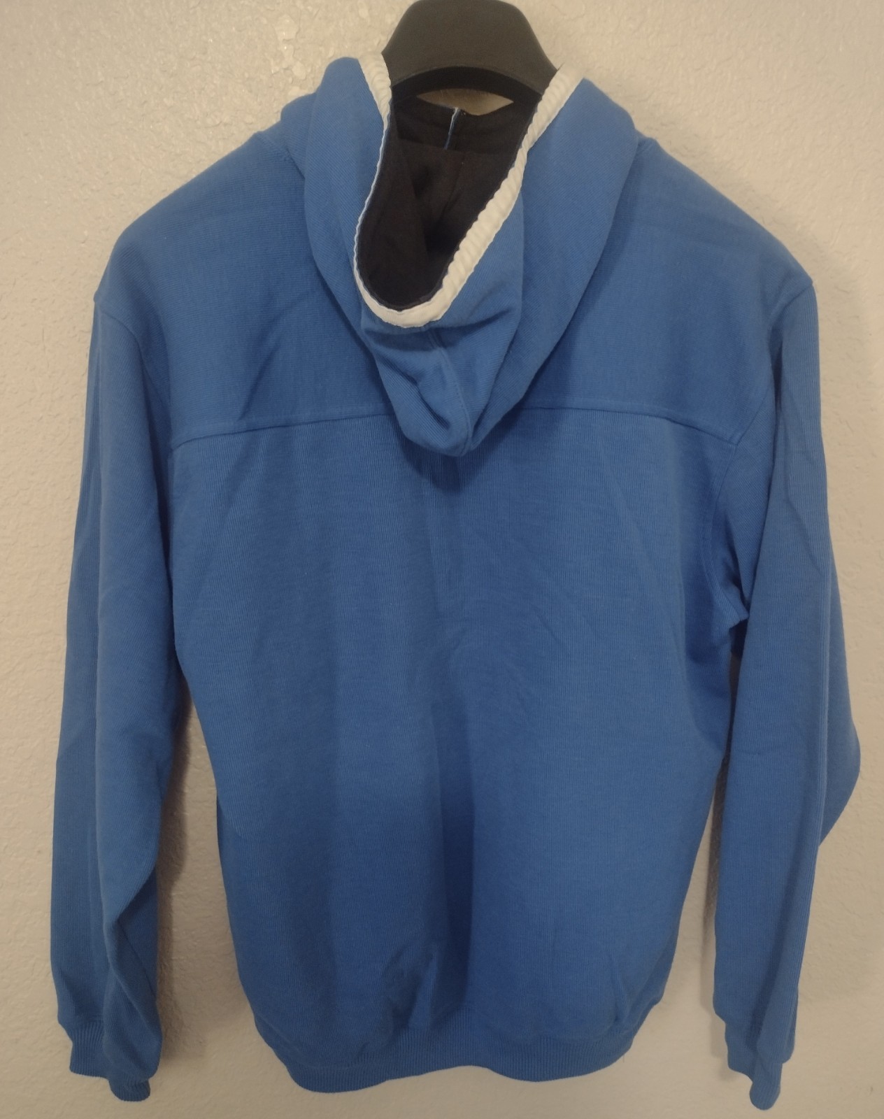 Activa Sports Blue Ribbed Fabric Stretch Cuffs Hooded 2 Button Closure Hoodie M