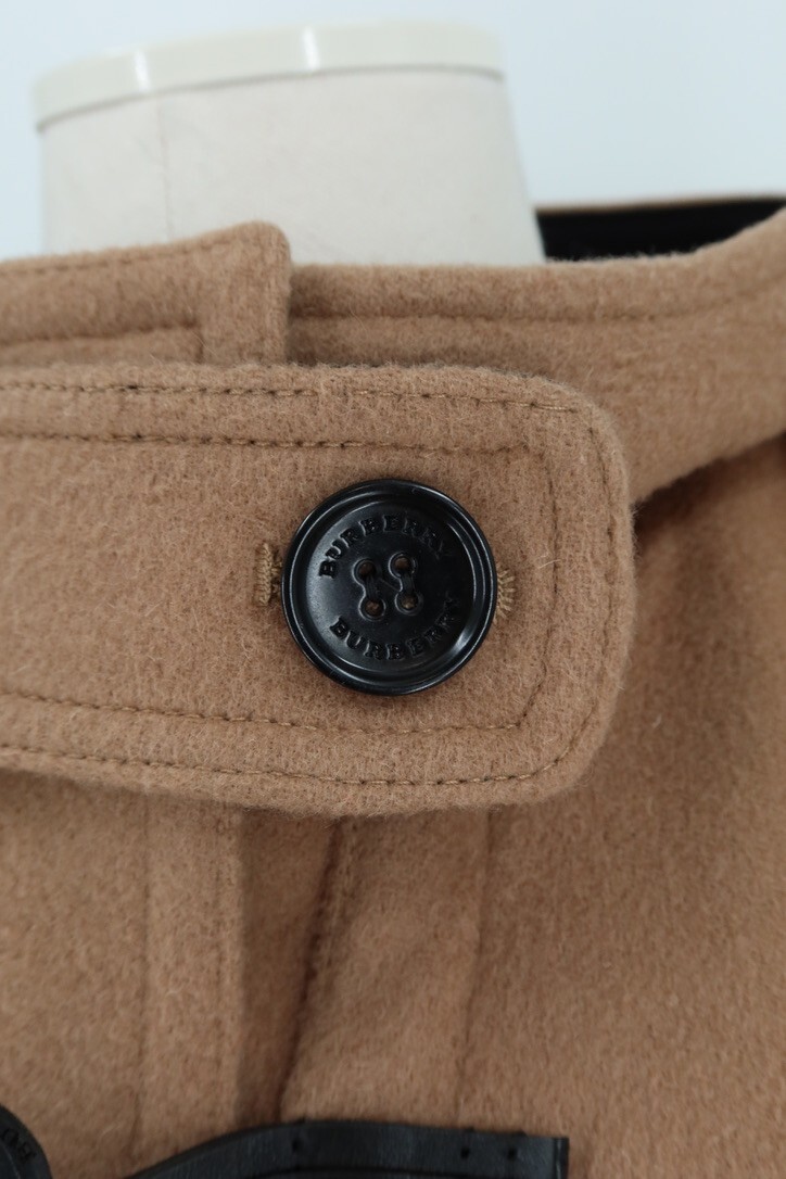 Burberry Women Size 4 (UK 6) Brown Baysbrooke Wool Check & Hearts Duffle Coat