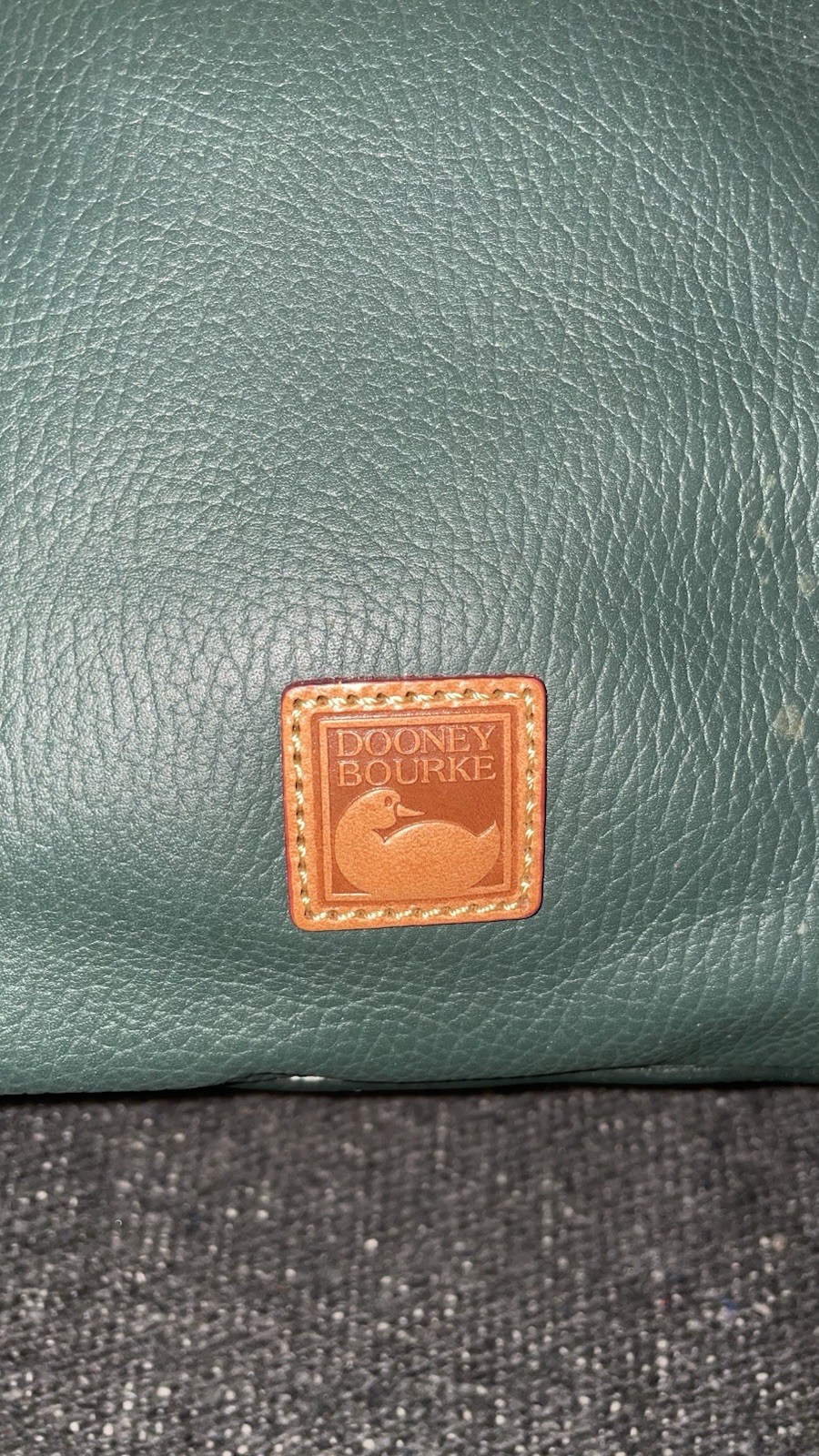 DOONEY & BOURKE Florentine Domed Buckle Satchel Green Tassel Bottom Studs