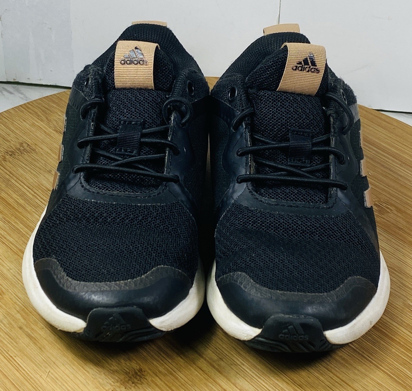 Adidas FortaRun X Running Shoes Girls Sz 11.5K Black Rose Gold Sneakers FV7998