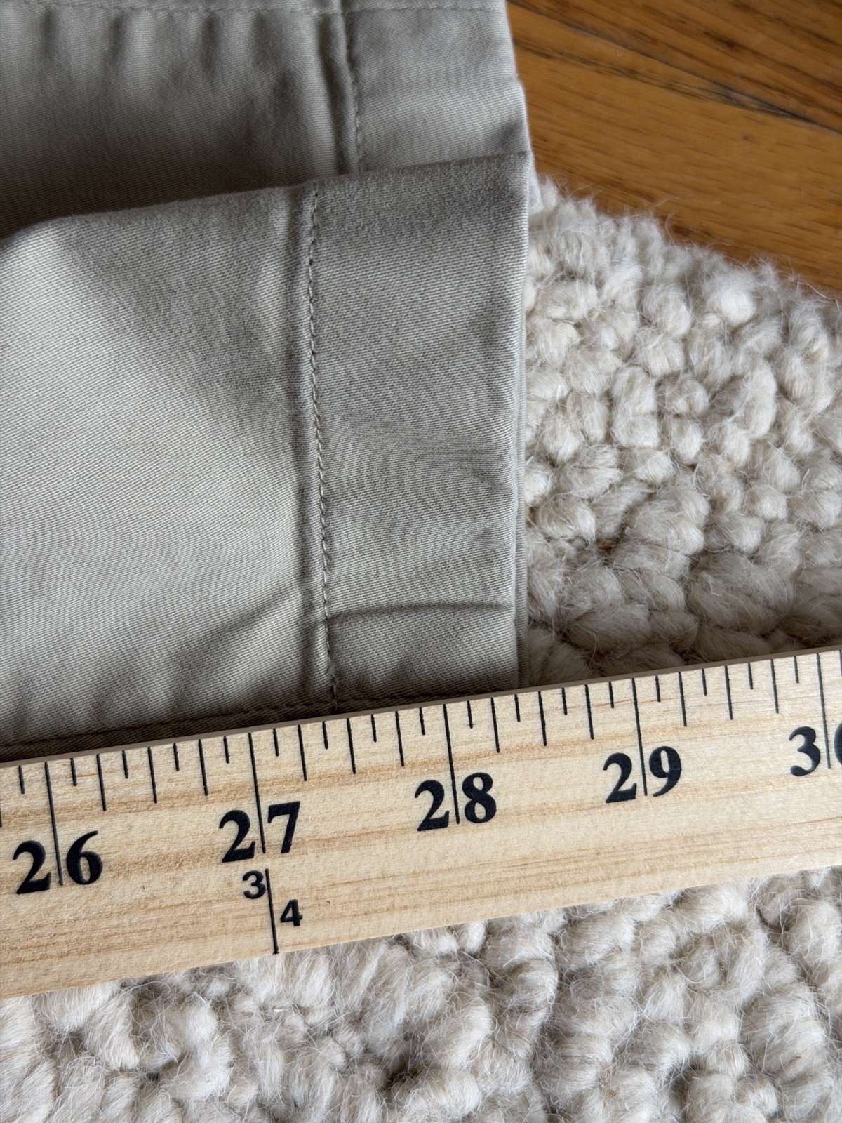 Asket Men’s Green Light Khaki Beige Twill Pants 31×30 Regular Fit