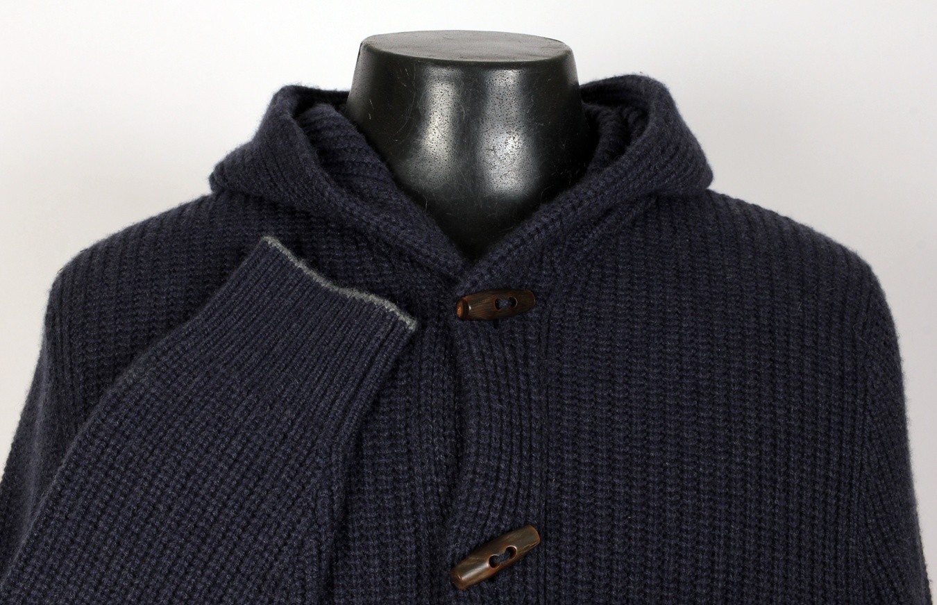 Brunello Cucinelli Cashmere Hooded Toggle Sweater – 52 M/L – Blue – $3495 Retail