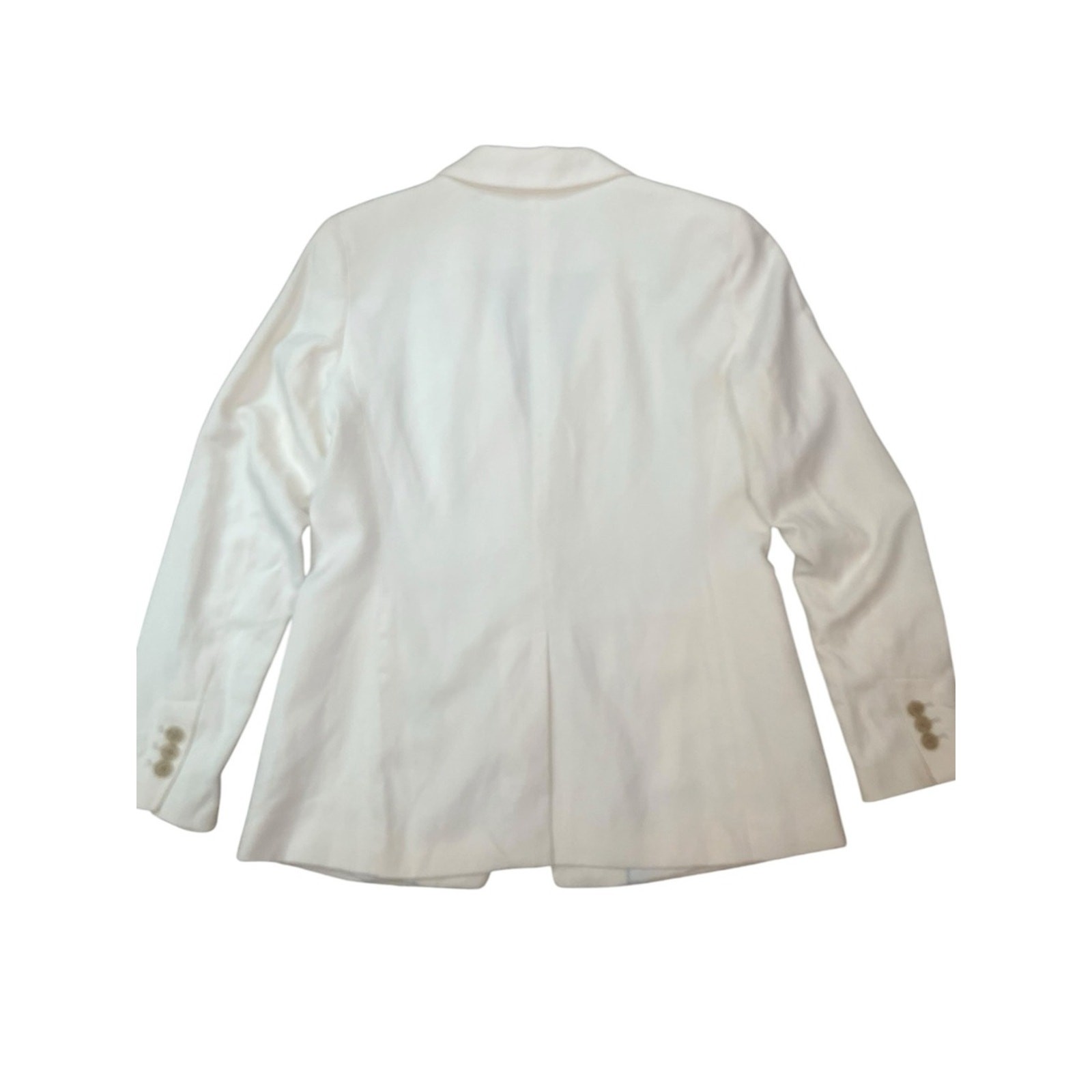 Loft Slub Tailored Linen Blend Blazer Size 4 Ivory Preppy Euro Summer Preppy