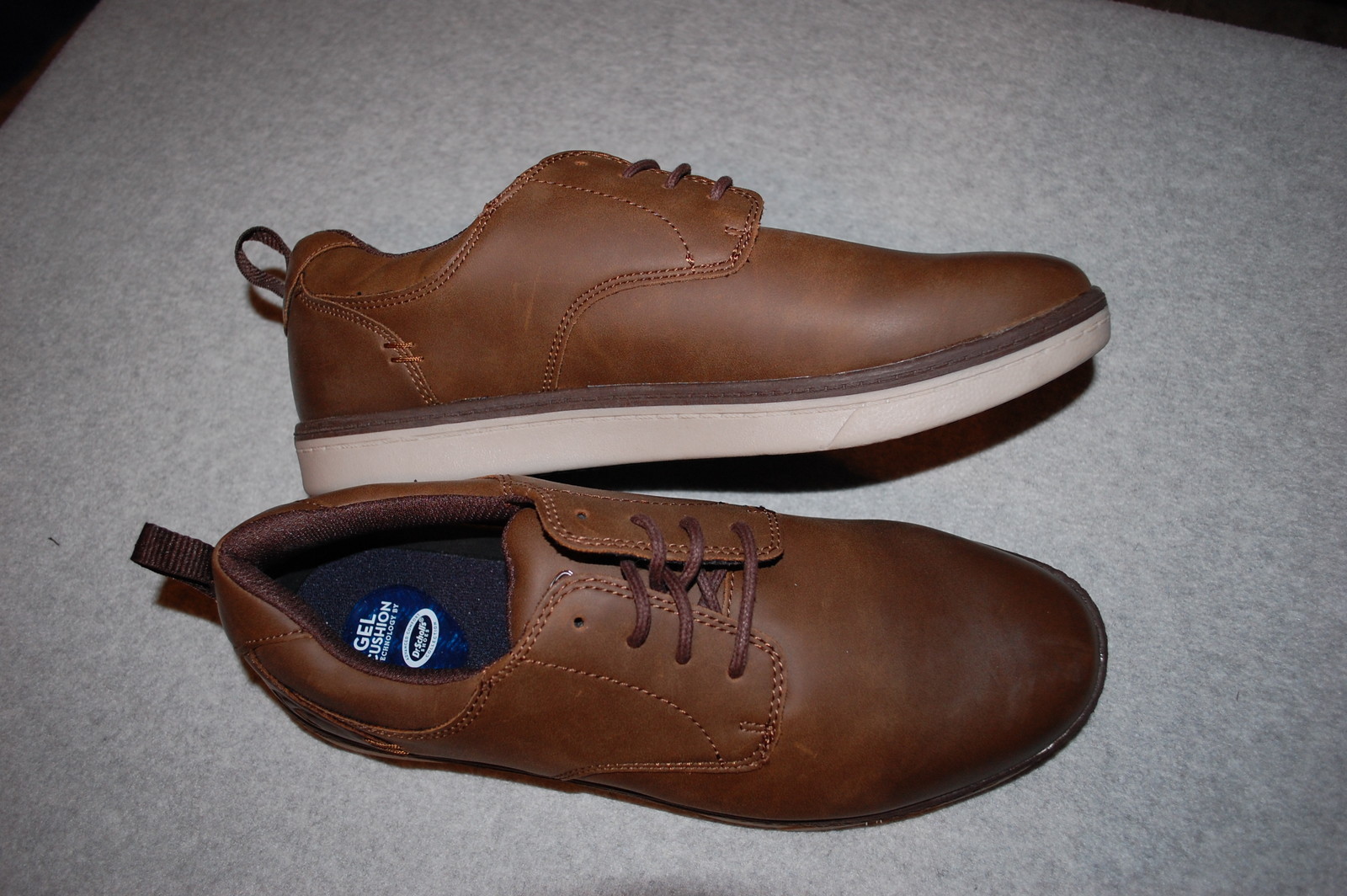 Mens Dr Scholls BROWN CASUAL OXFORDS SHOES Faux Leather 7.5 8 8.5 9 10 11 13
