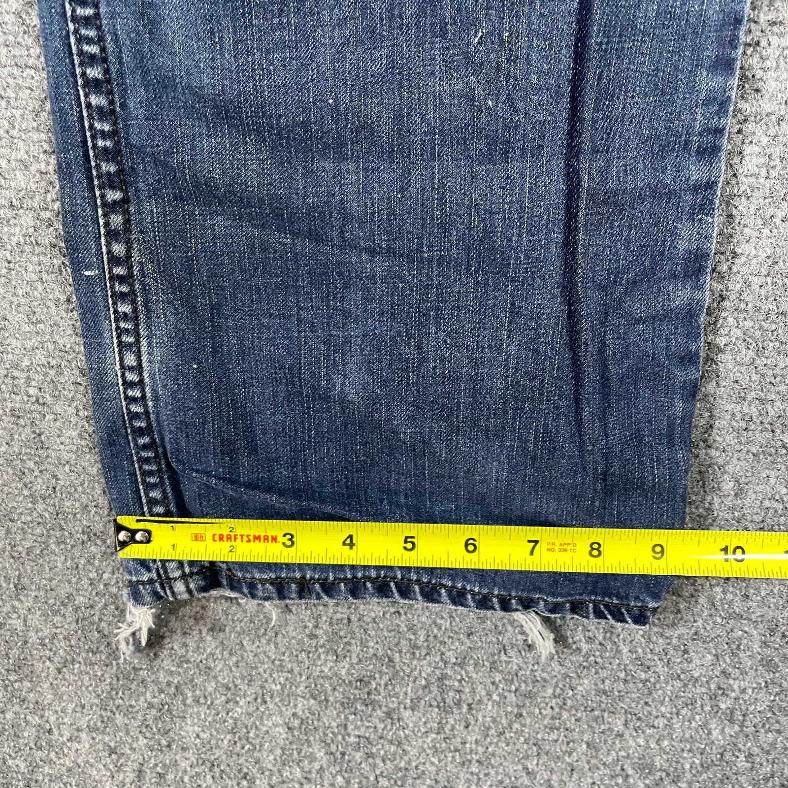 Levis 527 Bootcut Mens 34×34 Blue Jeans Distressed Vintage Y2K Grunge Western