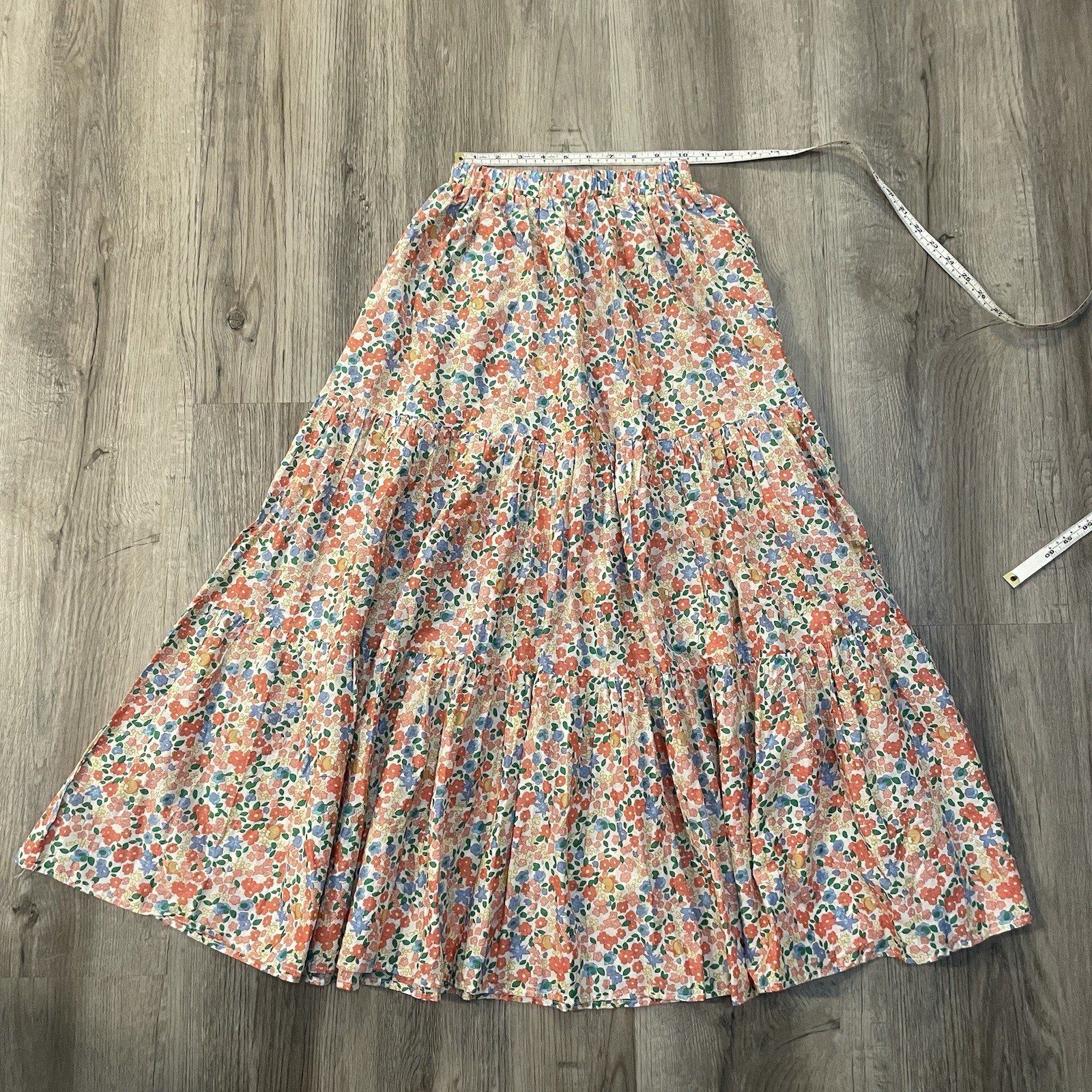 Hello Molly “So Particular” Floral Maxi Skirt Prairie Cottage Teddy Bear XS $85