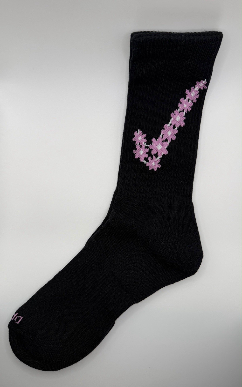 Nike Everyday Plus Dri-FIT Crew Socks Floral Pink Black White 3 Pack NWT