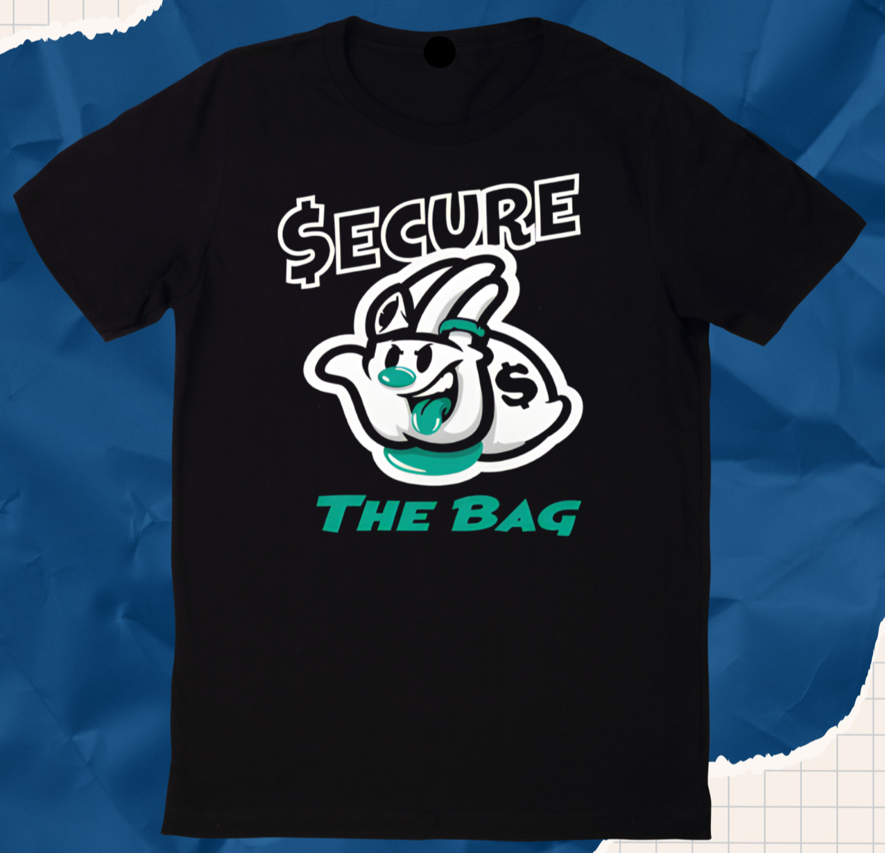 SECURE The Bag BLACK Men Girl UNISEX Round Neck Short Sleeve T-Shirt T1