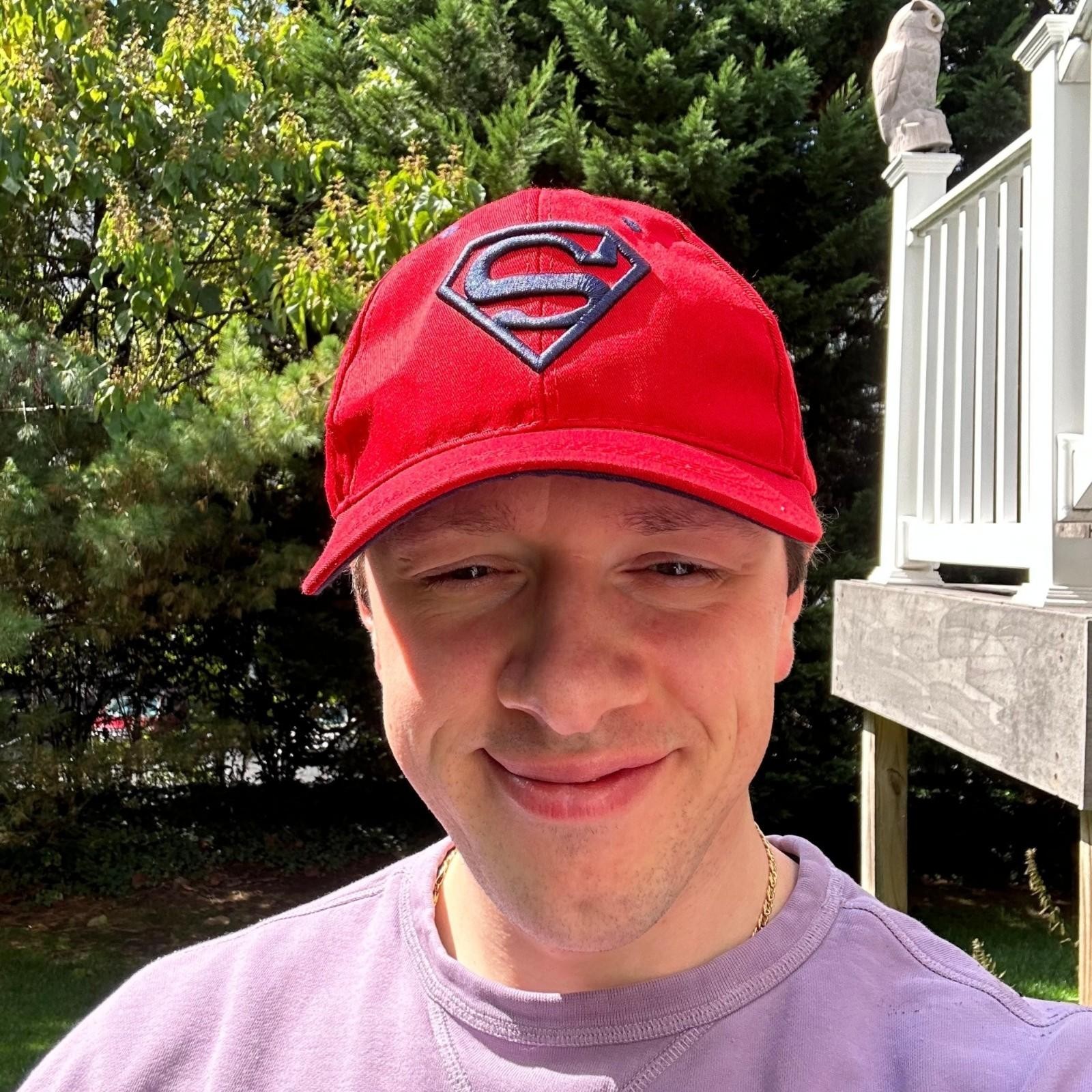 Superman Red Cap Trucker Hat Adjustable DC Comics Logo Embroidered Adult Size