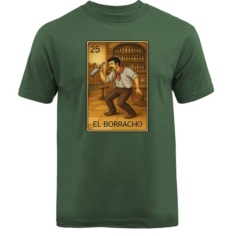 EL BORRACHO MEXICAN LOTERIA CARD T-SHIRT